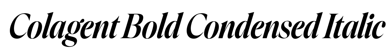 Colagent Bold Condensed Italic